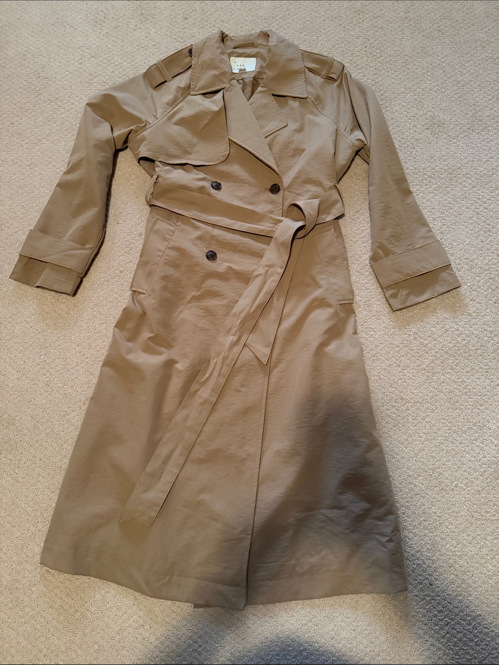 a new day Womens Double-Breasted Trench Coat in Khaki - Picture 4 of 5